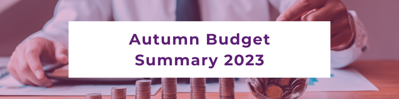 Autumn Budget Summary 2023 design header banner
