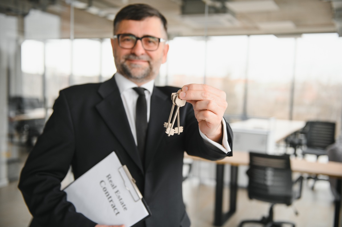 real estate agent in office